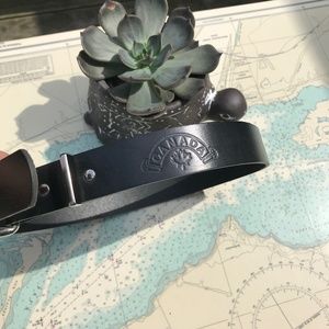 Vintage Black Leather Canada Belt